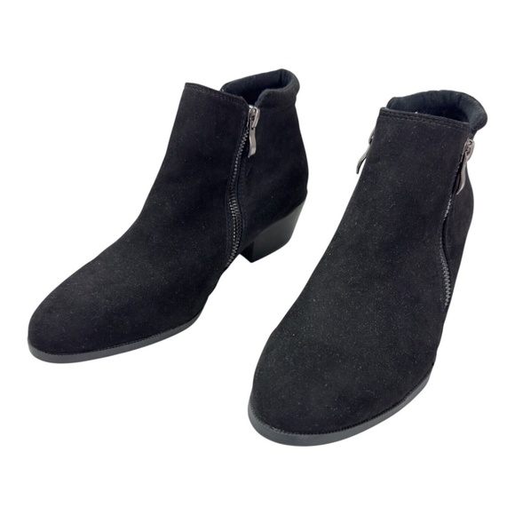 Apri by Italian Shoemaker Ginger1 Black Microfiber Ankle Boots Women’s 7.5M - Picture 1 of 16